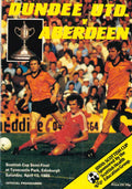 Scottish Cup semi-final programme, Season 1984/85: Dundee United vs Aberdeen, Tynecastle Park, 13 April 1985 — the 100th Scottish Cup semi-final at Tynecastle; Willie Miller and Paul Hegarty