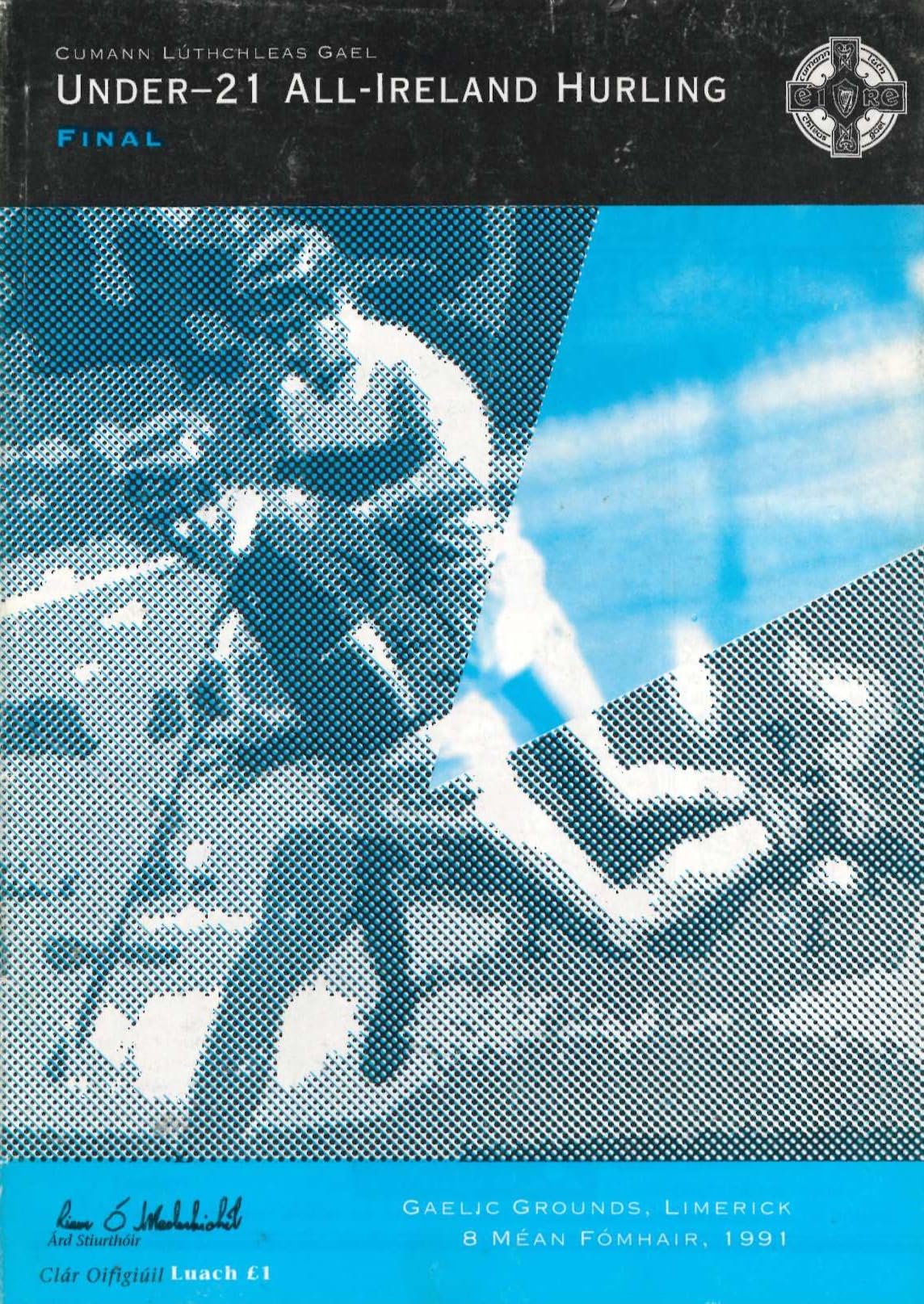 GAA All-Ireland Under-21 Hurling Championship final programme 1991: Galway vs Offaly (Gaillimh vs Uíbh Fháilí), the Gaelic Grounds, Limerick, 8 September 1991