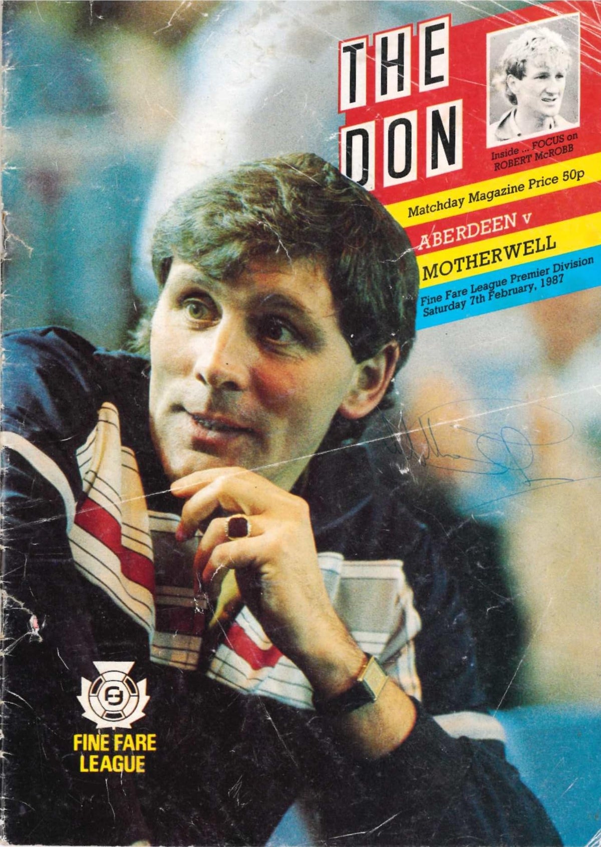 Aberdeen FC 'The Don', Season 1986/87: Aberdeen v Motherwell, 7 February 1987 matchday programme — Scottish Cup marathon with Celtic; Ian Porterfield, Jim Leighton, Alex McLeish, Paul Wright