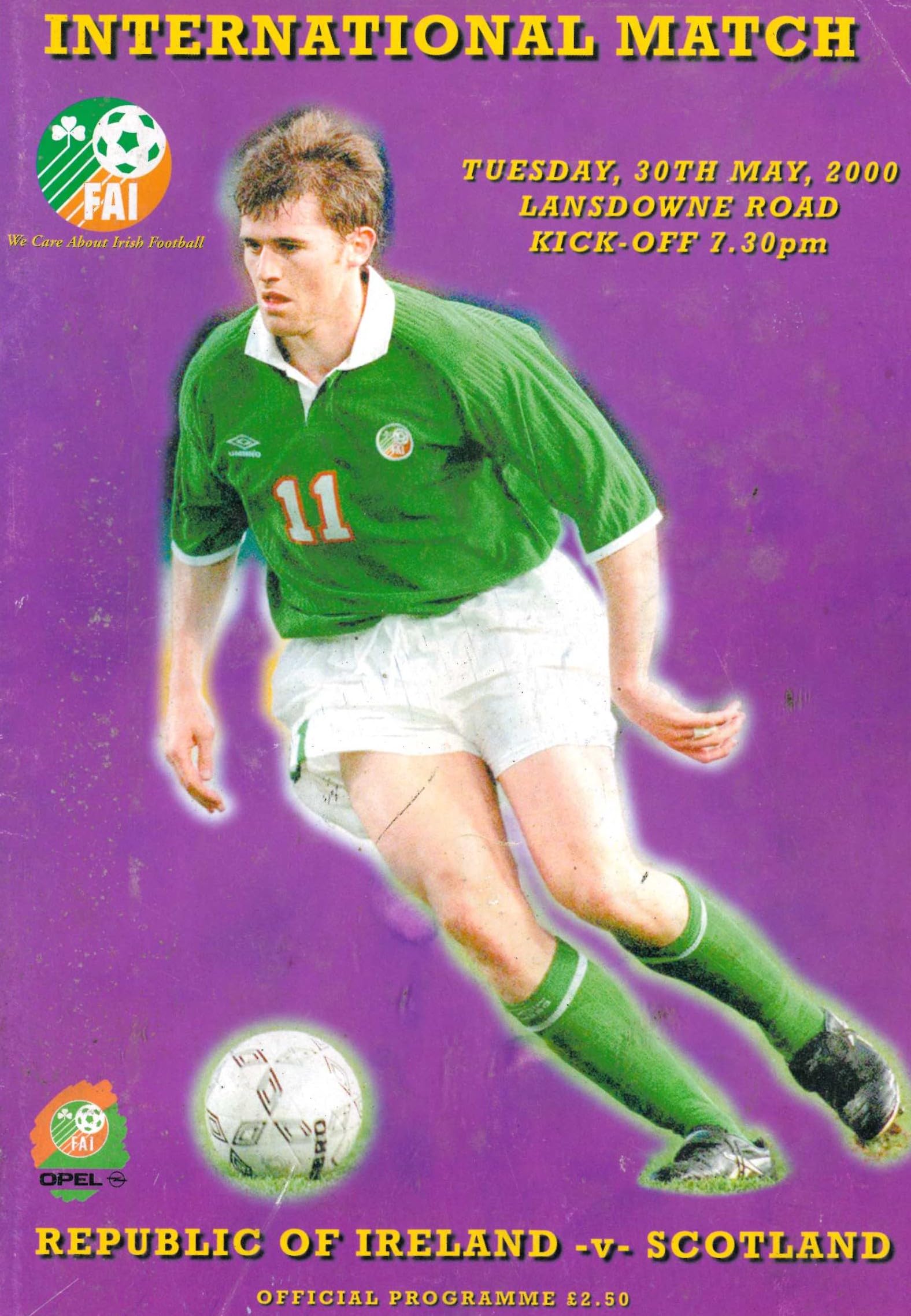 Republic of Ireland v Scotland matchday programme, 30 May 2000, Lansdowne Road, Dublin - international friendly
