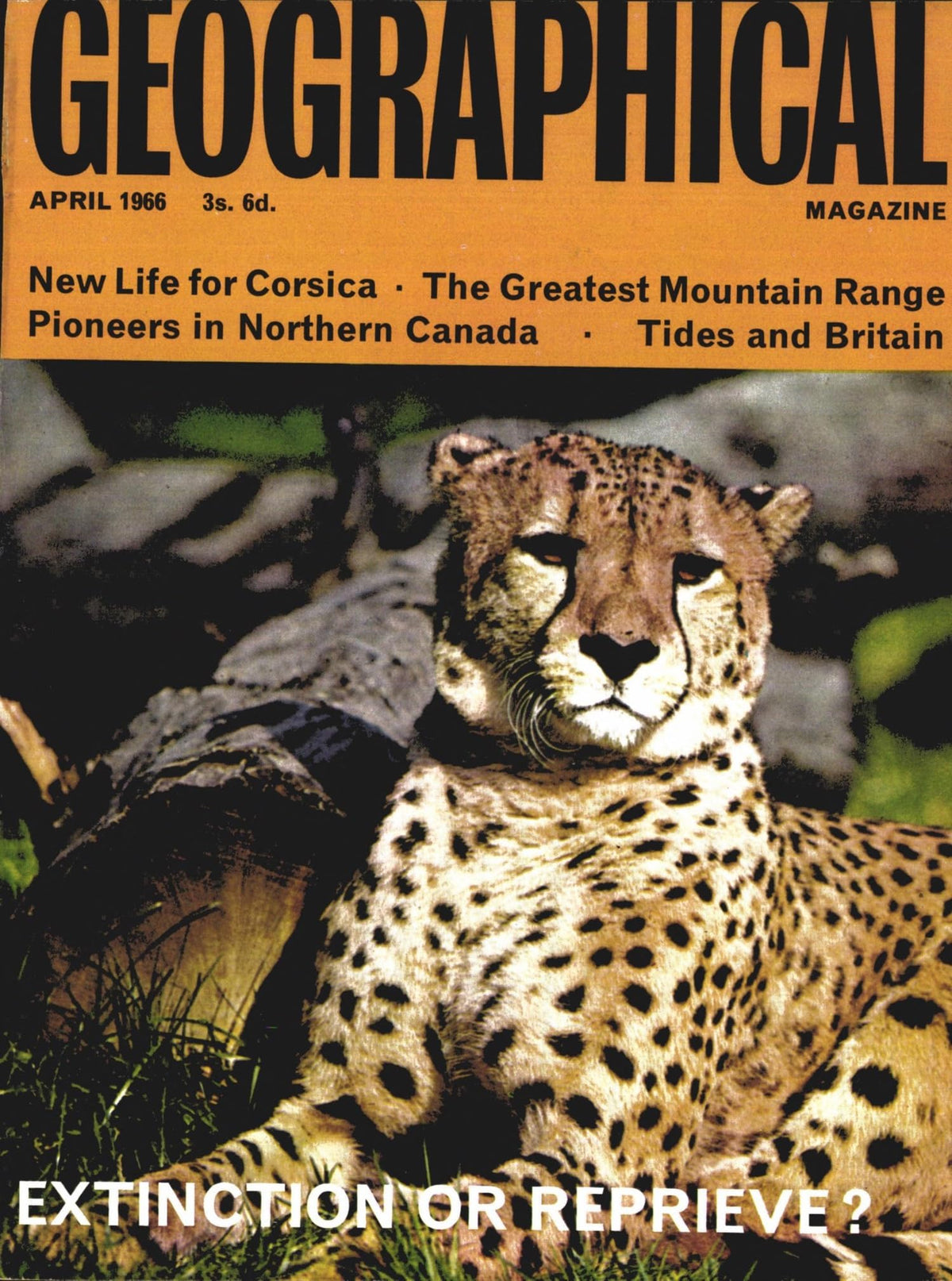 The Geographical Magazine, April 1966, Vol XXXVIII (38) No 12: Revival of Corsica; Mid-Atlantic Ridge; Pioneers in Canada's North; Tides and Britain; Pesticides; Man-made Lakes