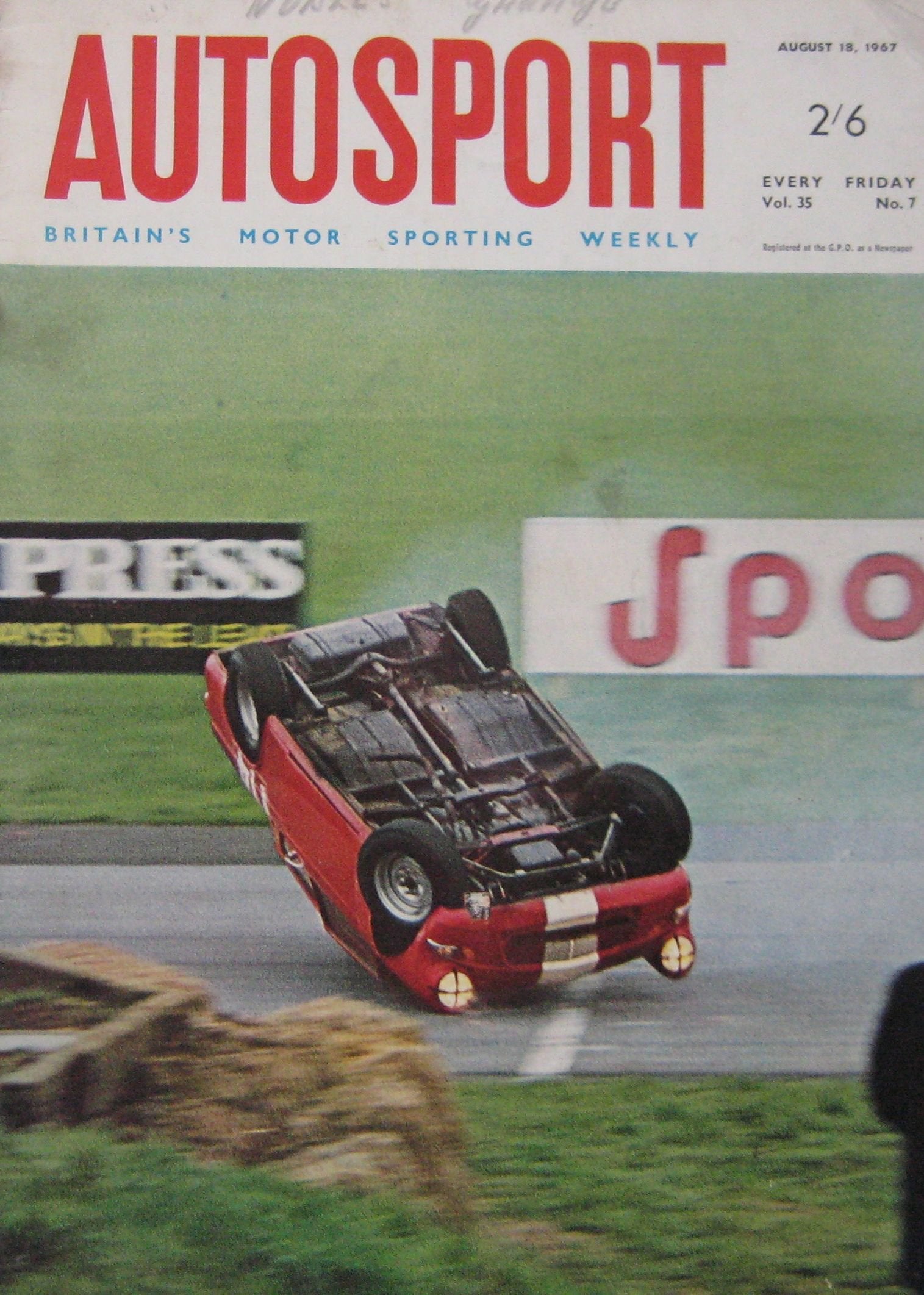 Autosport magazine 18/8/1967 featuring Renault 8 Gordini 1300 road test