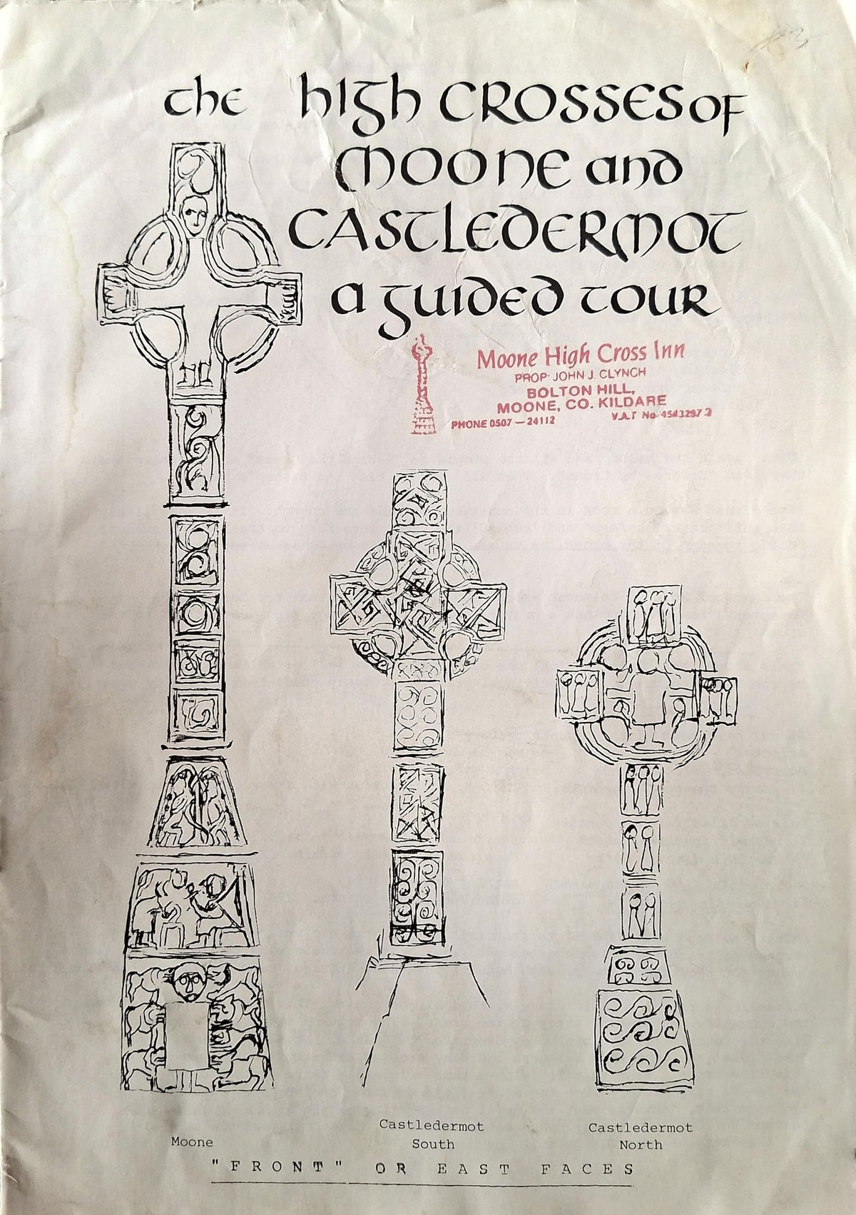 The High Crosses of Moone and Castledermot: A Guided Tour – typescript visitor's guide with drawings of the Moone, Castledermot South and North crosses and early Irish church sources, Co. Kildare