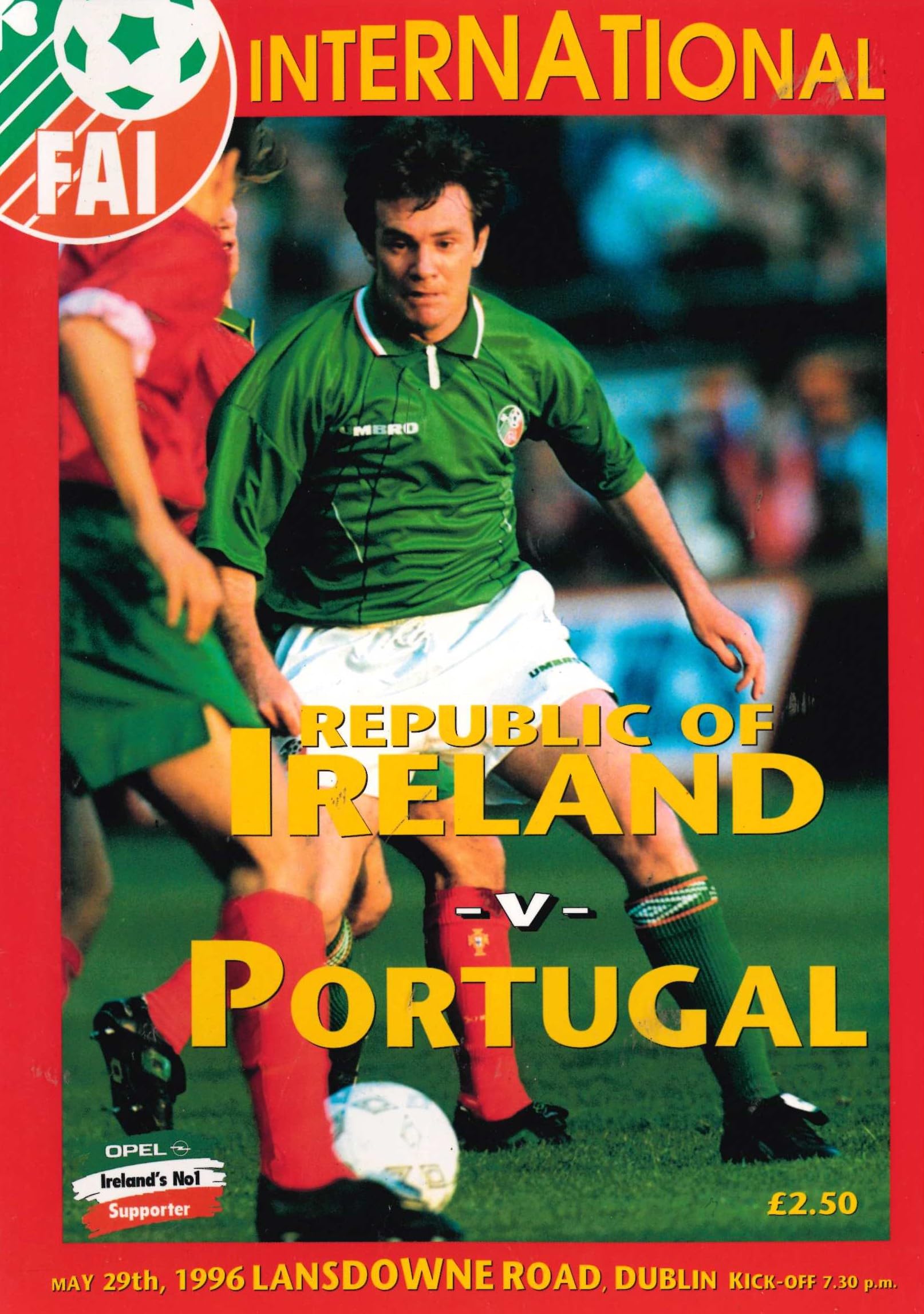 Republic of Ireland v Portugal matchday programme, 29 May 1996, Lansdowne Road, Dublin - International Friendly