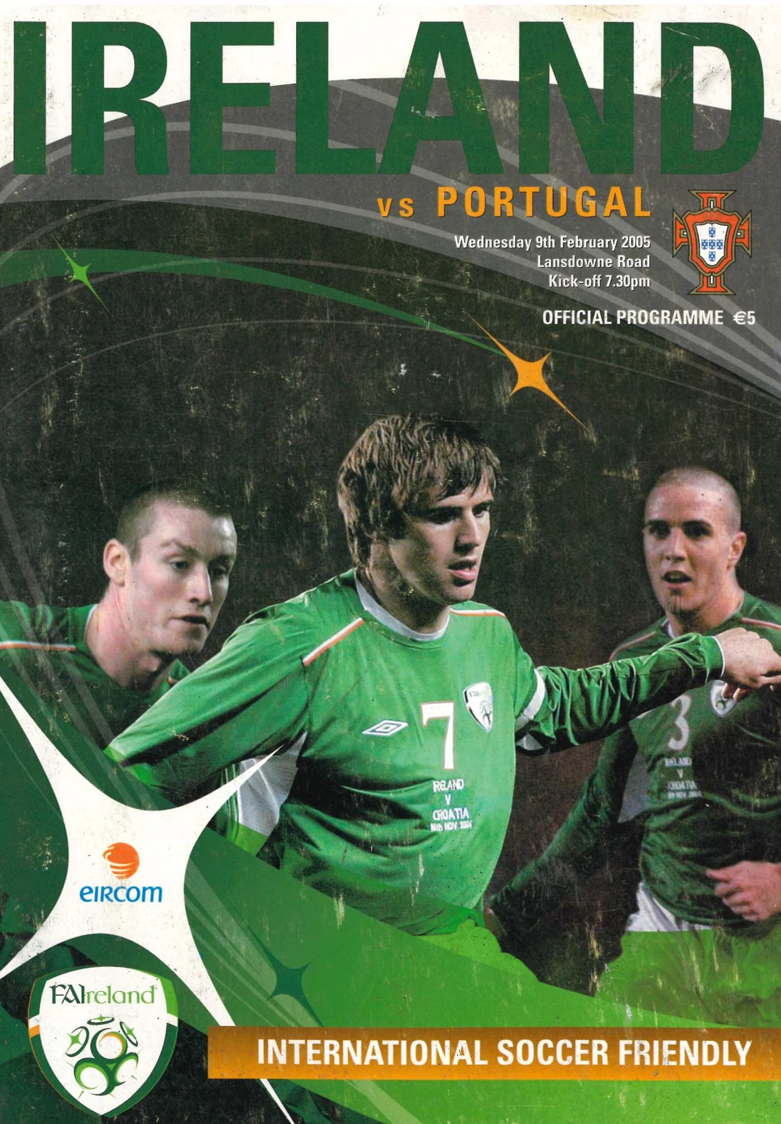 Republic of Ireland v Portugal matchday programme, 9 February 2005, Lansdowne Road, Dublin - 1998 World Cup Group 8 Qualifying Match