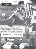 Dundalk FC 'The Lilywhite' Vol 1 No 17: Dundalk v Cork City, 22 January 1995 matchday programme — FAI BORD GÁIS NATIONAL LEAGUE CUP FINAL second leg at Oriel Park; Dermot Keely