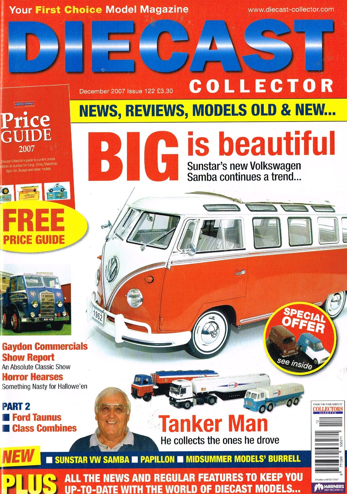 Diecast Collector magazine, December 2007, Issue 122 - Your first choice model magazine