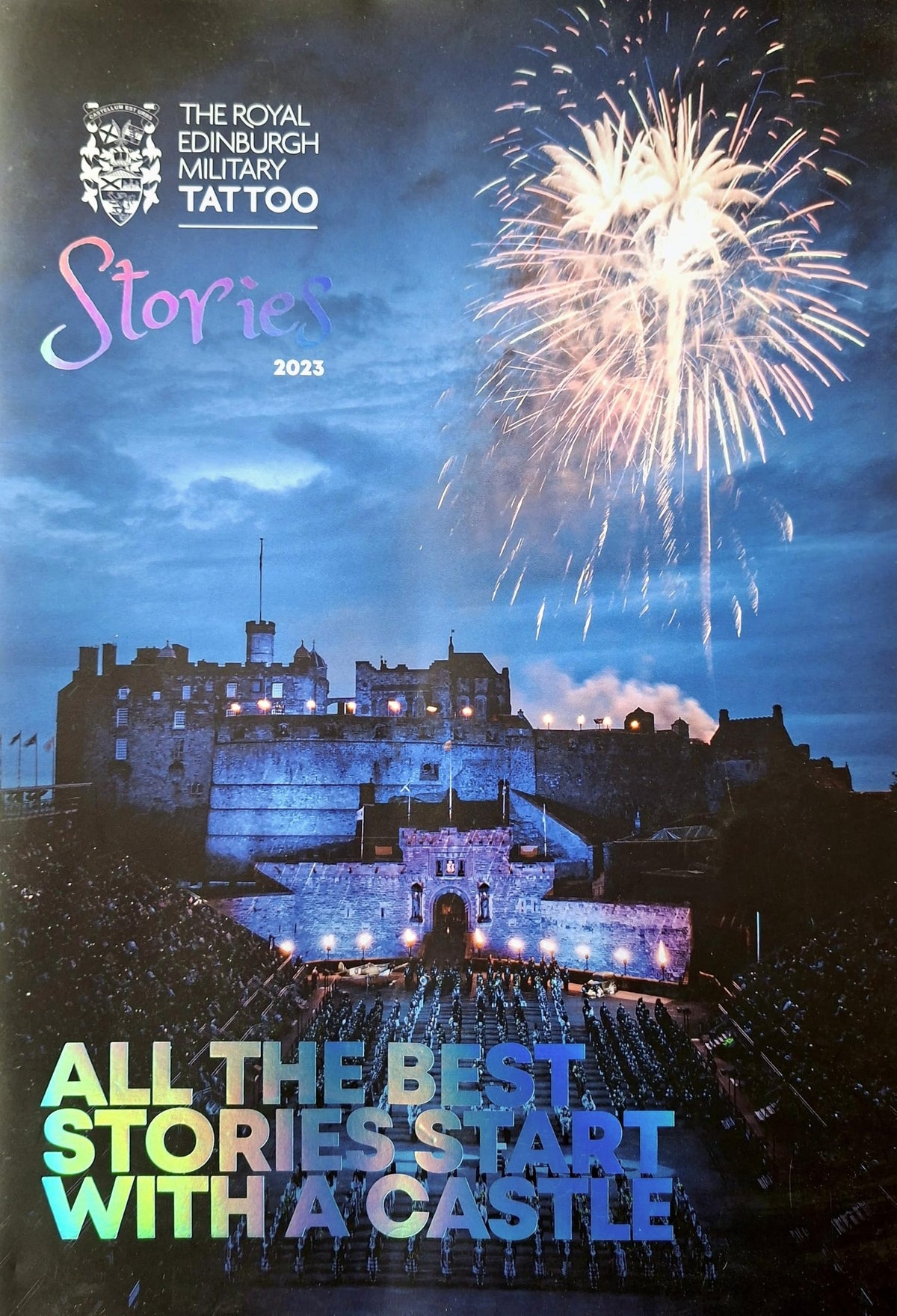 The Royal Edinburgh Military Tattoo 2023 'Stories' official souvenir programme – massed pipes and drums, Irish Guards, Norway King's Guard, US Air Force Band, Trinidad and Tobago steel orchestra