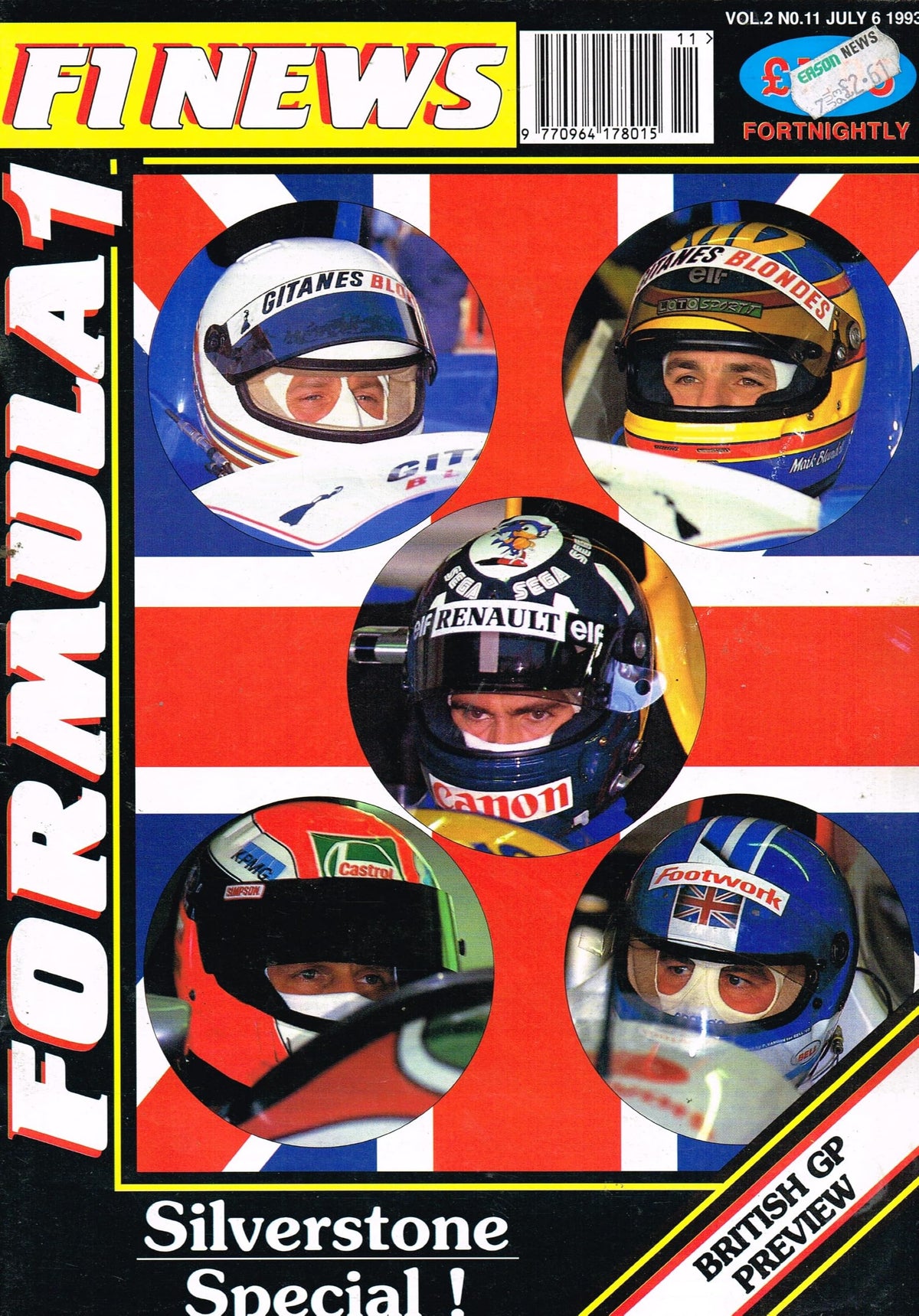 Formula 1 News Magazine (F1 News) - Vol 2, No 11, July 6 1993: Silverstone Special! British GP Preview