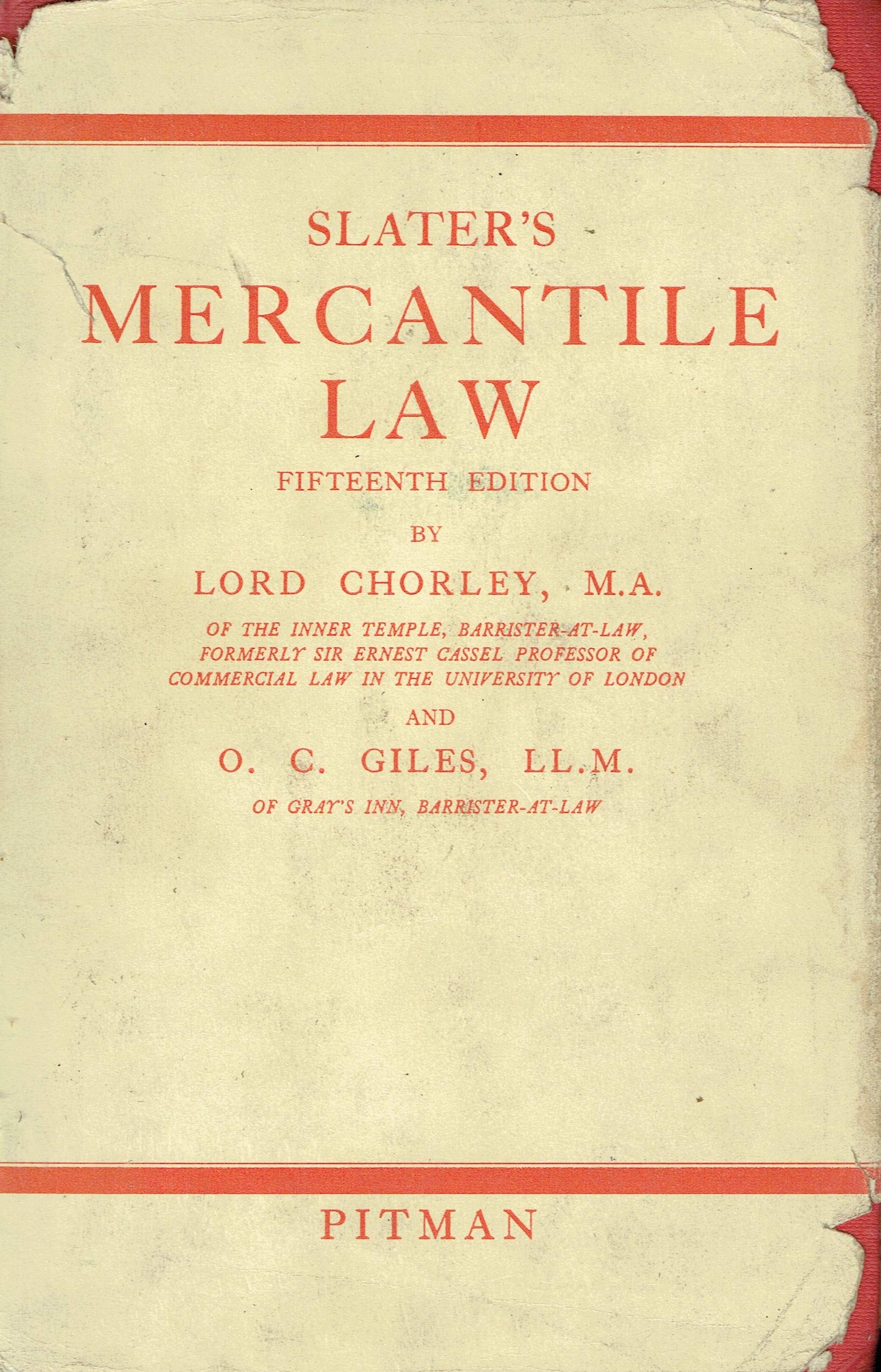 Slater's Mercantile Law - Fifteenth Edition