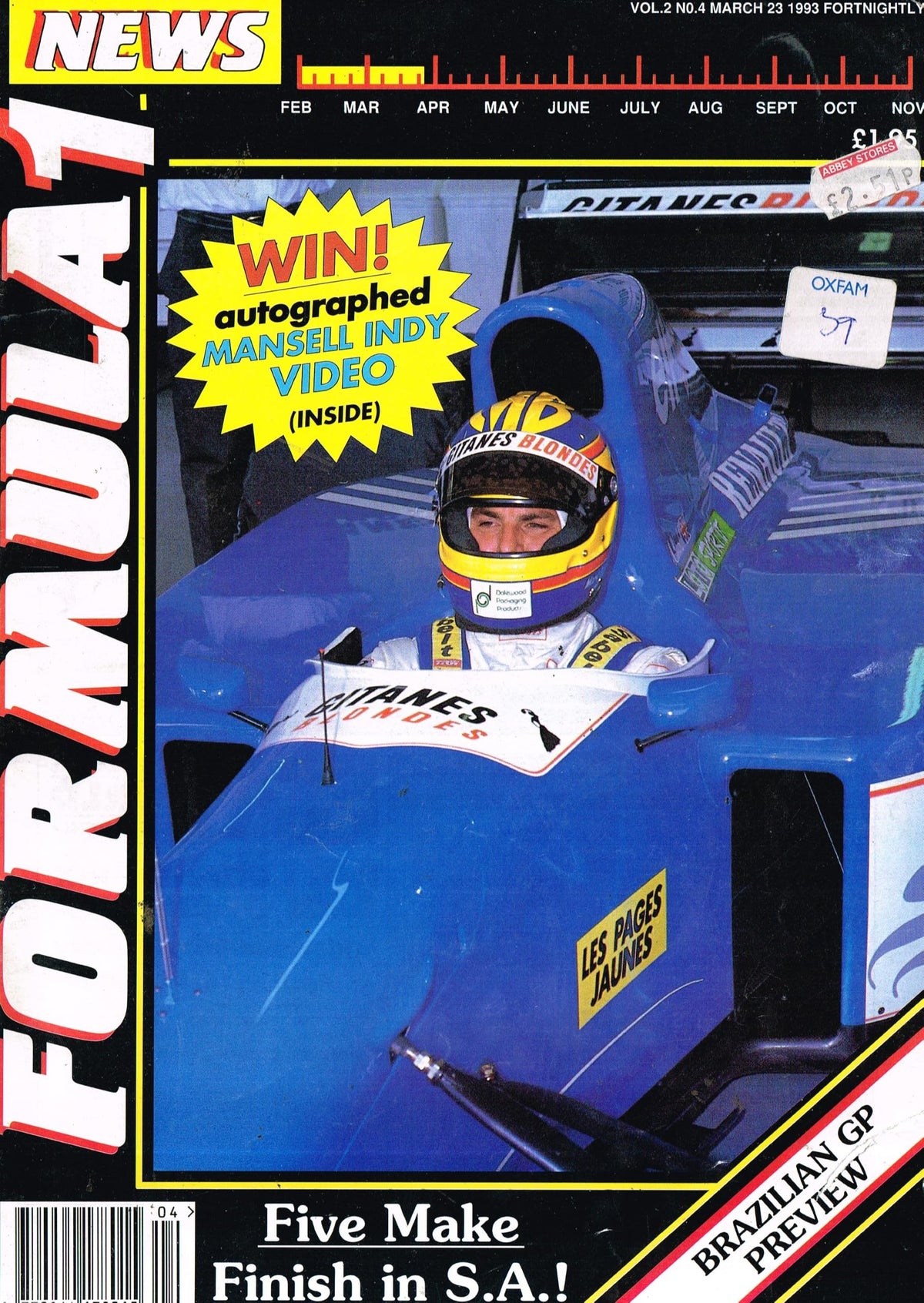 Formula 1 News Magazine (F1 News) - Vol 2, No 4, March 23 1993: Five Make Finish in SA