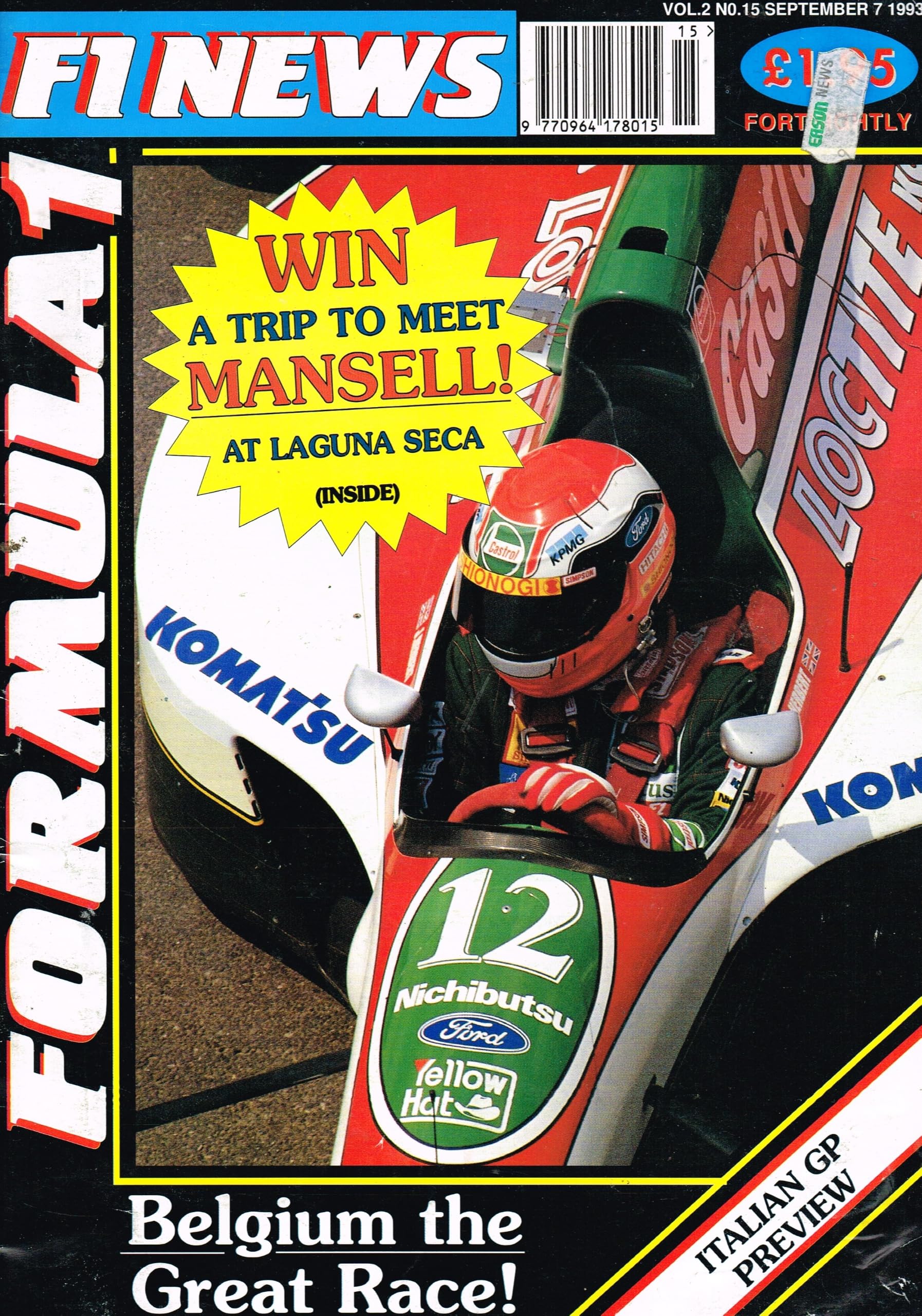 Formula 1 News Magazine (F1 News) - Vol 2, No 15, September 7 1993 - Belgium: The Great Race/Italian GP Preview