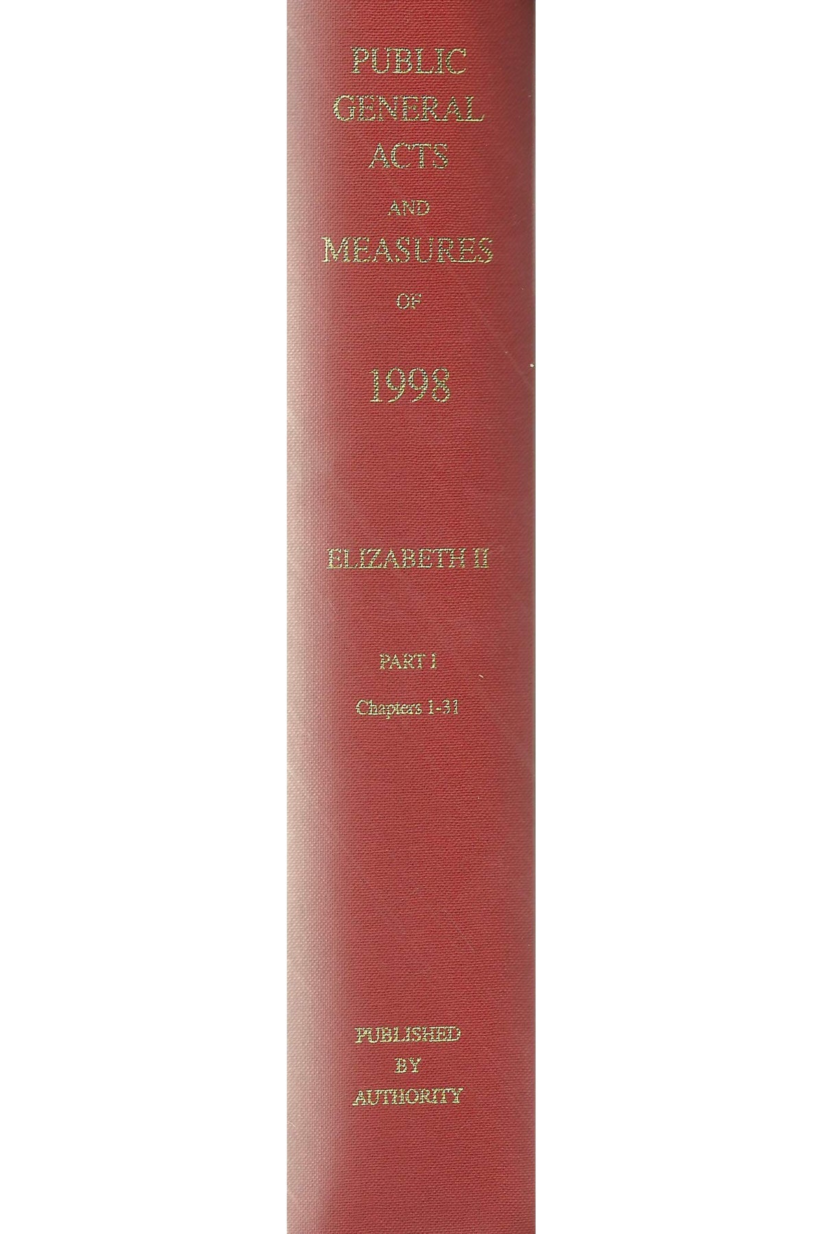 Public General Acts and General Synod Measures 1998