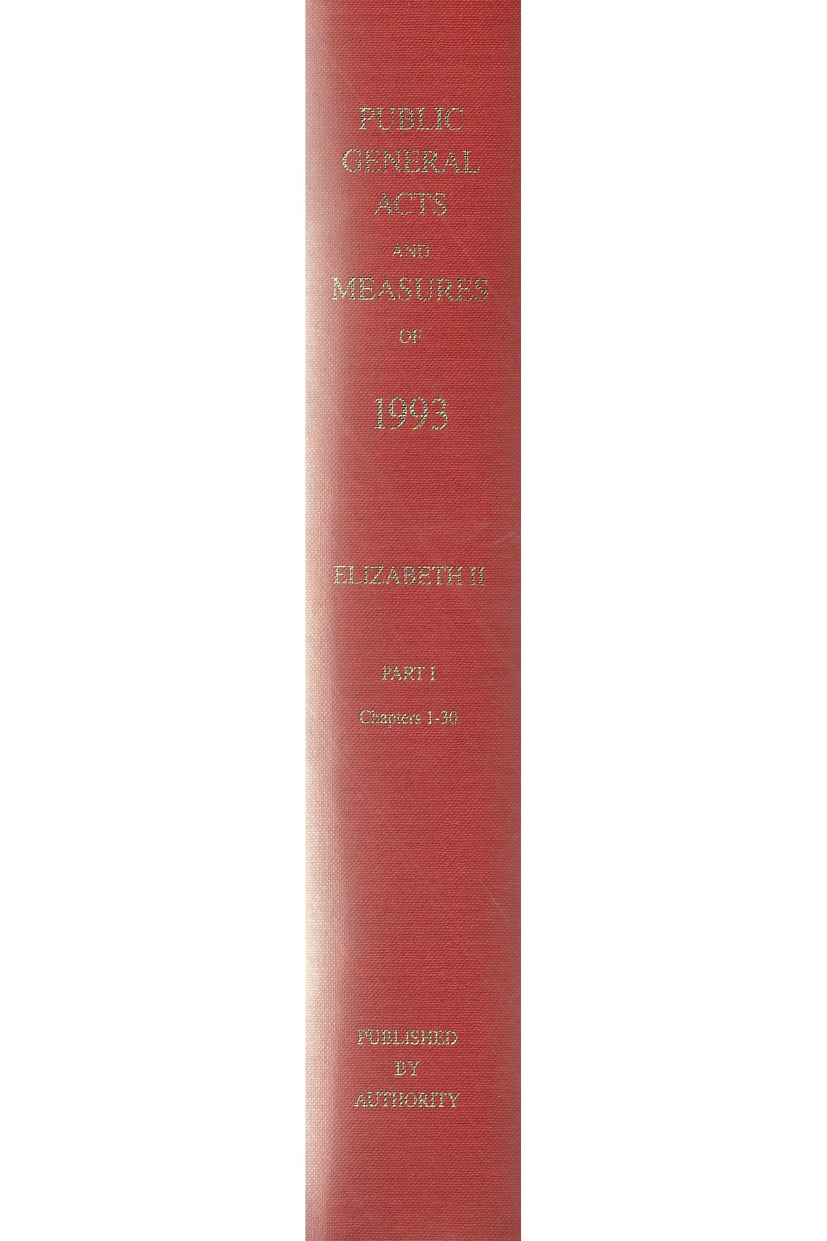 The Public General Acts and General Synod Measures 1993