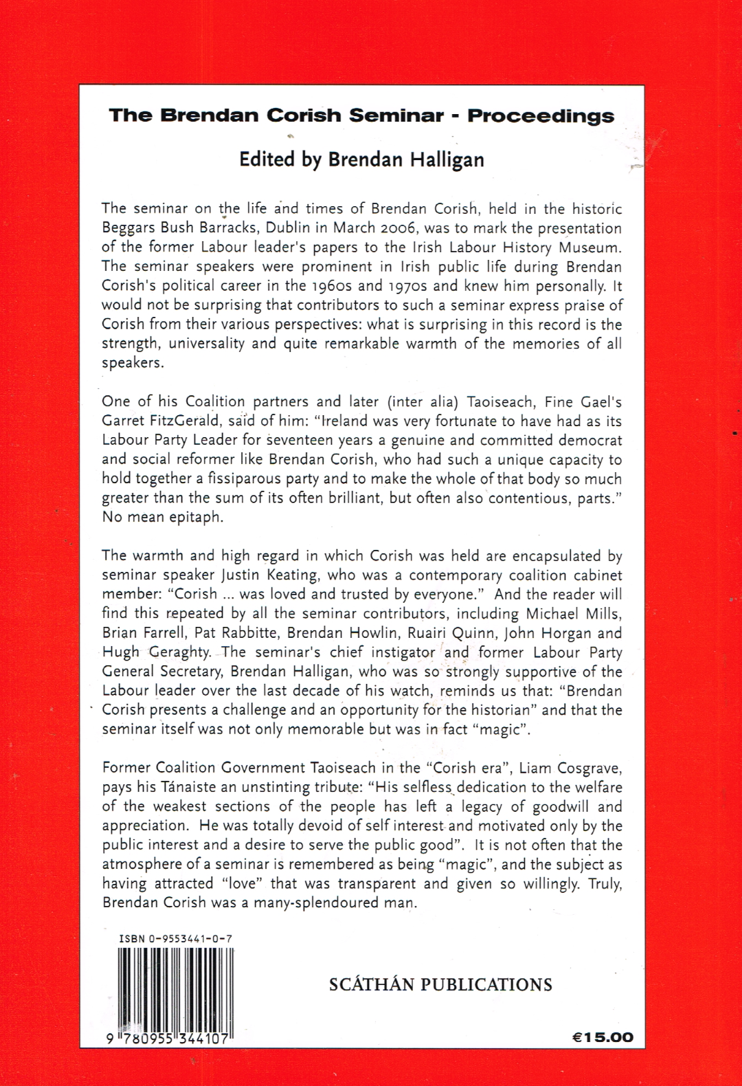 The Brendan Corish Seminar Proceedings 11th March 2006
