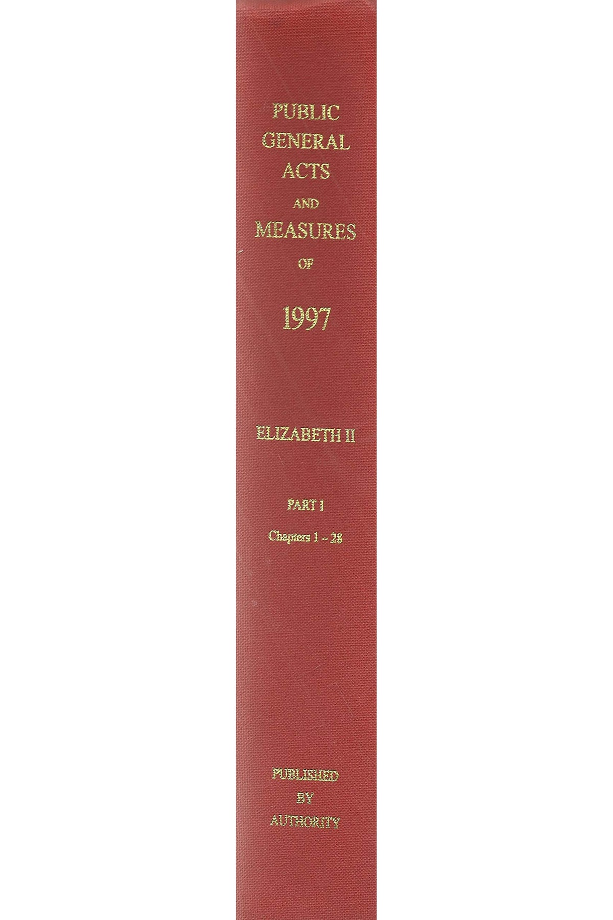 The Public General Acts and General Synod Measures 1997