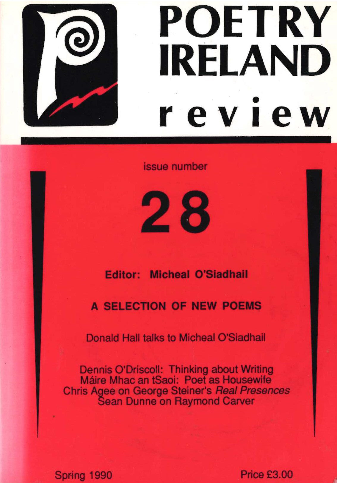 Poetry Ireland Review, Spring 1990. Issue 28.