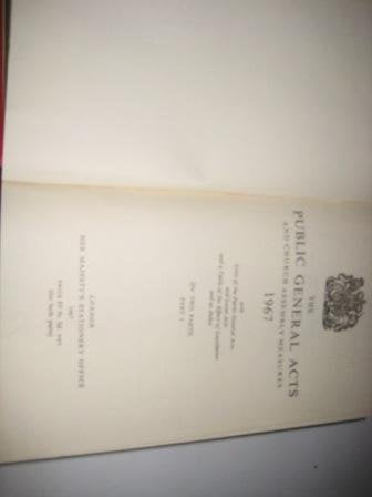 The Public General Acts and Church Assembly Measure of 1967. Part I