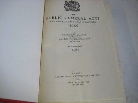 The Public General Acts and Church Assembly Measures 1965 Part 1