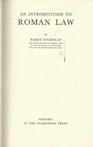 An Introduction to Roman Law