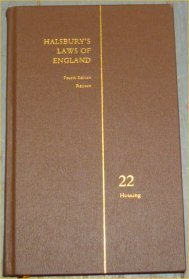 Halsbury's Laws of England 4th Edition Volume 22 Reissue