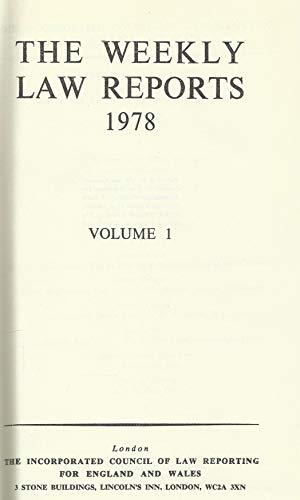 Weekly Law Reports 1978 Vol 1
