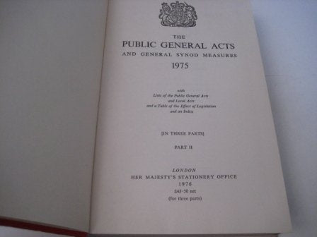 The Public General Acts and General Synod Measures 1975 Part 2