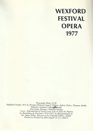 Wexford Festival Opera 1977 - Programme Book
