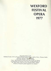 Wexford Festival Opera 1977 - Programme Book