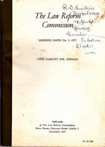 Civil liability for animals (Working Paper No 3)