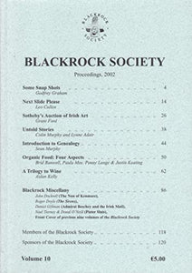 Blackrock Society Proceedings, 2002 (Volume 10)