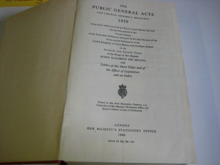 The Public General Acts and Church Assembly Measures 1959*^