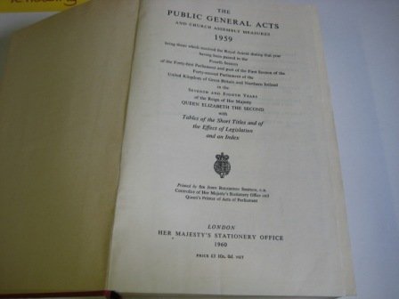 The Public General Acts and Church Assembly Measures 1959*^