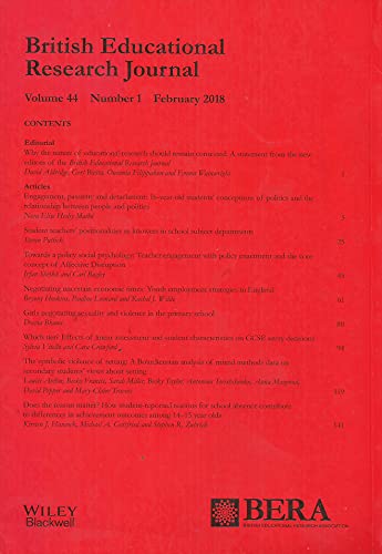 BERJ: British Educational Research Journal February 2018, Volume 44, Number 1 - Journal of the British Educational Research Association