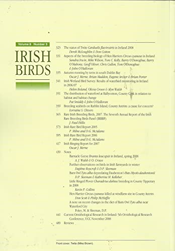 Irish Birds, Volume 8, Number 3 - 2008 - BirdWatch Ireland