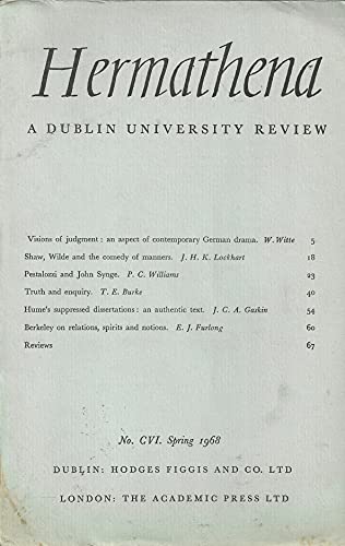 Hermathena: A Dublin University Review - No. CVI (106), Spring 1968