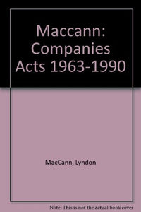 Maccann: Companies Acts 1963-1990