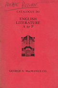 George S. MacManus CO, Catalogue 261 - English Literature A to F