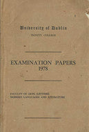 University of Dublin, Trinity College: Examination Papers 1978 - Faculty of Arts (Letters), Modern Languages and Literature