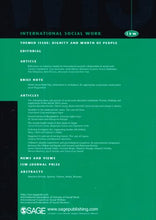 Load image into Gallery viewer, International Social Work, Vol 59, Number 4, July 2016 - Themed Issue: Dignity and Worth of People