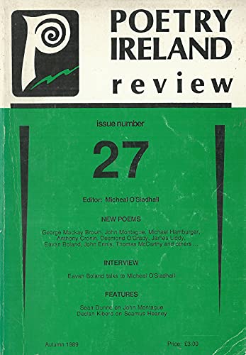 Poetry Ireland Review Issue Number 27, Autumn 1989