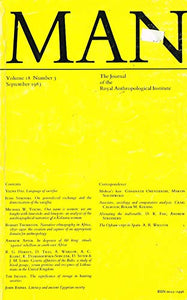Man, Volume 18, Number 3, September 1983 - The Journal of the Royal Anthropological Institute