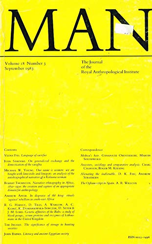 Man, Volume 18, Number 3, September 1983 - The Journal of the Royal Anthropological Institute