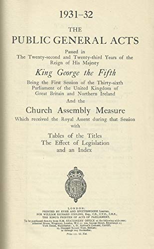 1931-2 The Public General Acts.