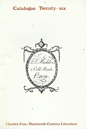 Charles Cox Rare Books Catalogue Twenty-Six (26): Nineteenth Century Literature, Summer 1984
