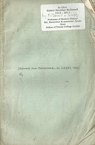 Trinity College in 1830 - Reprinted from Hermathena, NO. LXXXI (81), 1953