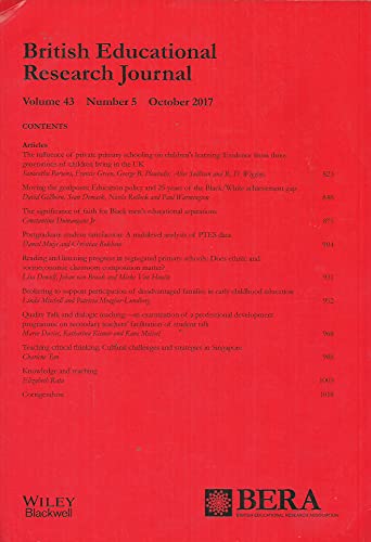 BERJ: British Educational Research Journal February 2017, Volume 43, Number 5 - Journal of the British Educational Research Association