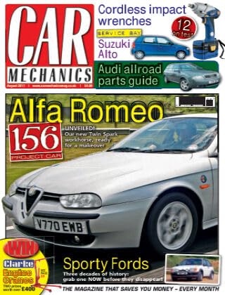 Car Mechanics magazine, August 2011: Alfa Romeo 156 Twin Spark, Suzuki Alto, Audi allroad, Sporty Fords