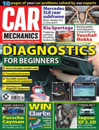 Car Mechanics magazine, October 2022: diagnostics for beginners, Porsche Cayman 987 service, Jaguar XF 2.2D belt, tensioner, idler, water pump; Mercedes SLK rear subframe, Kia Sportage, Vauxhall Mokka
