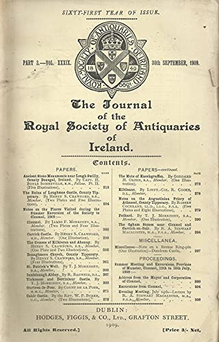 The Journal of the Royal Society of Antiquities of Ireland, Part 3, Volume XXXIX (39), 30th September 1909